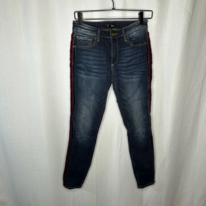 Aqua Red Velvet‎ Tuxedo Stripe Skinny Jeans